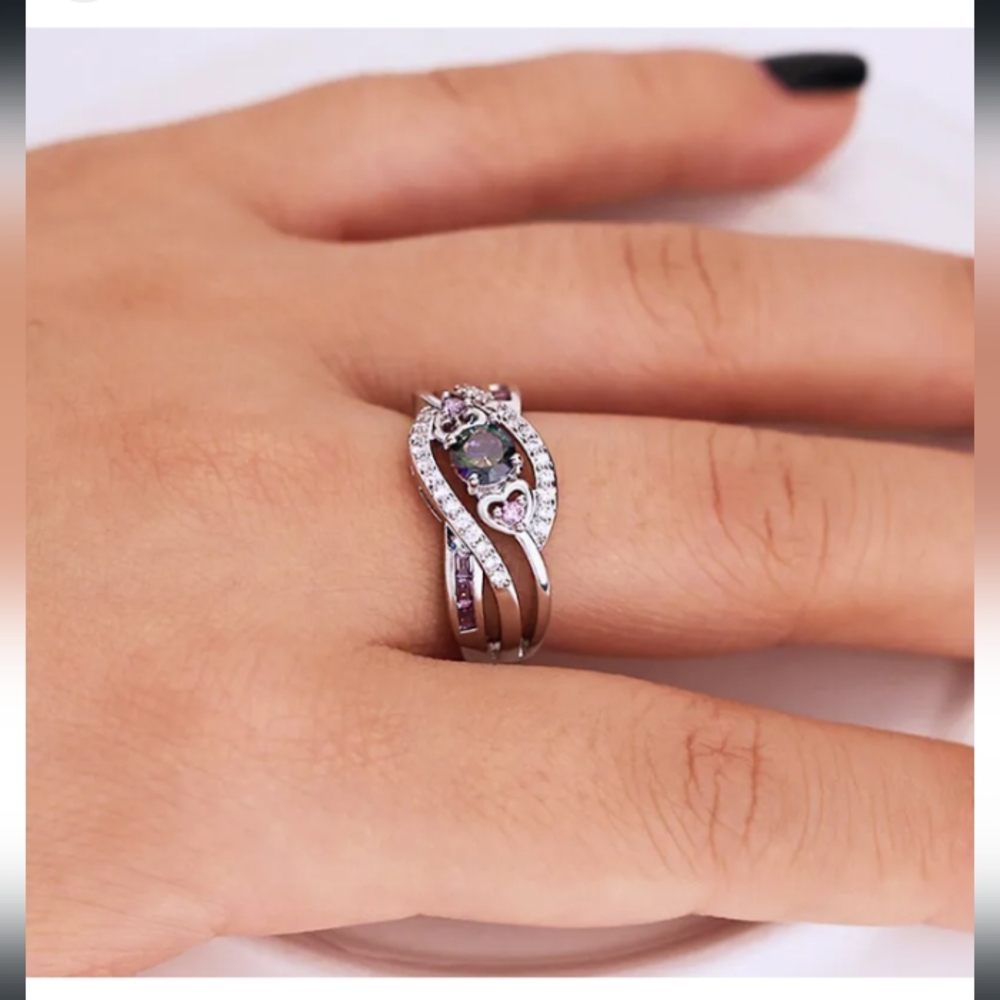 925 White Gold Diamond Ring